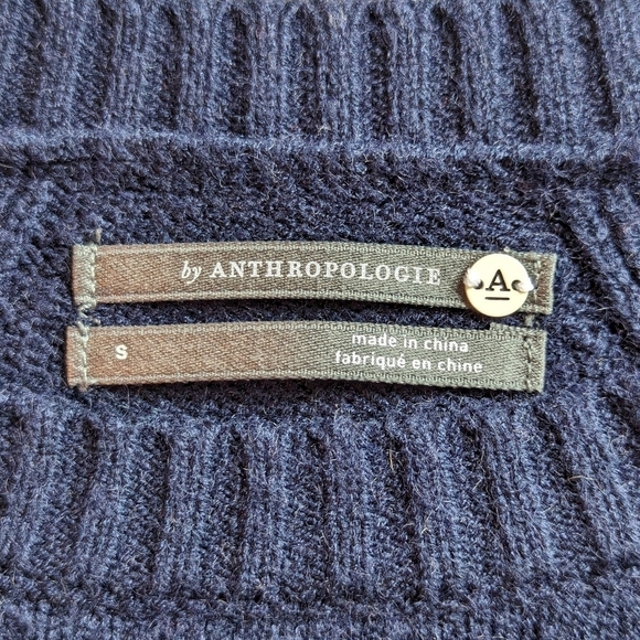 Anthropologie Rebekah Tunic Sweater in Navy/Purple Size Small - Picture 6 of 9